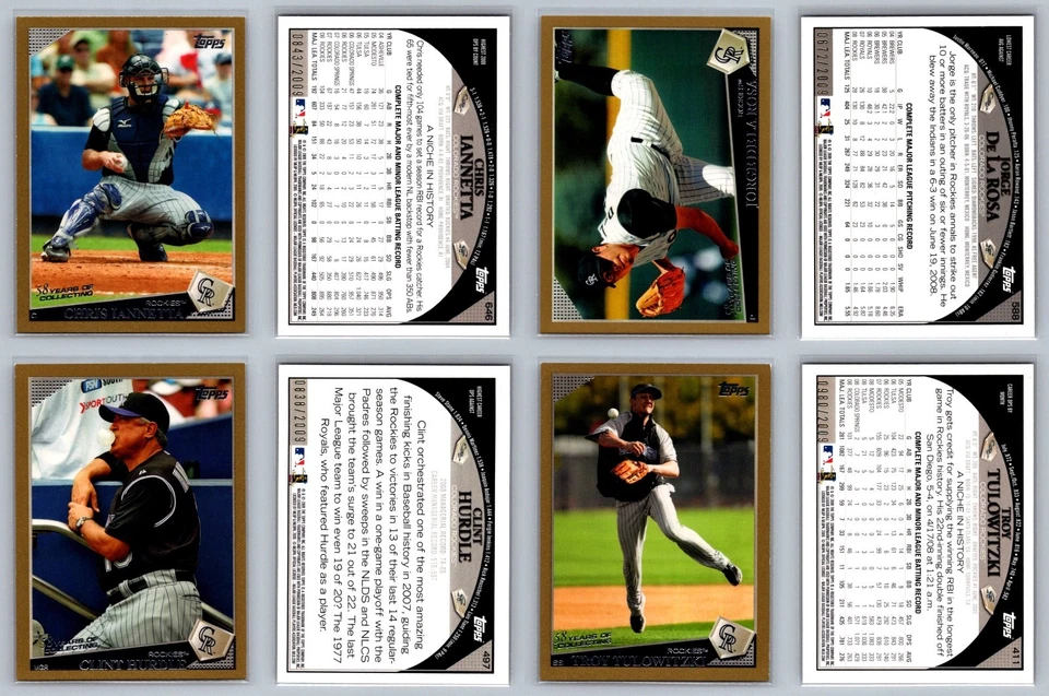 Lote de tarjetas de béisbol Colorado Rockies Topps serie dorada numerada #/2009 (18) casi nuevas Foto 2 de 4