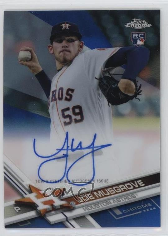 2017 Topps Chrome Rookie Blue Refractor 114/150 Joe Musgrove #RA-JM Auto 17a5