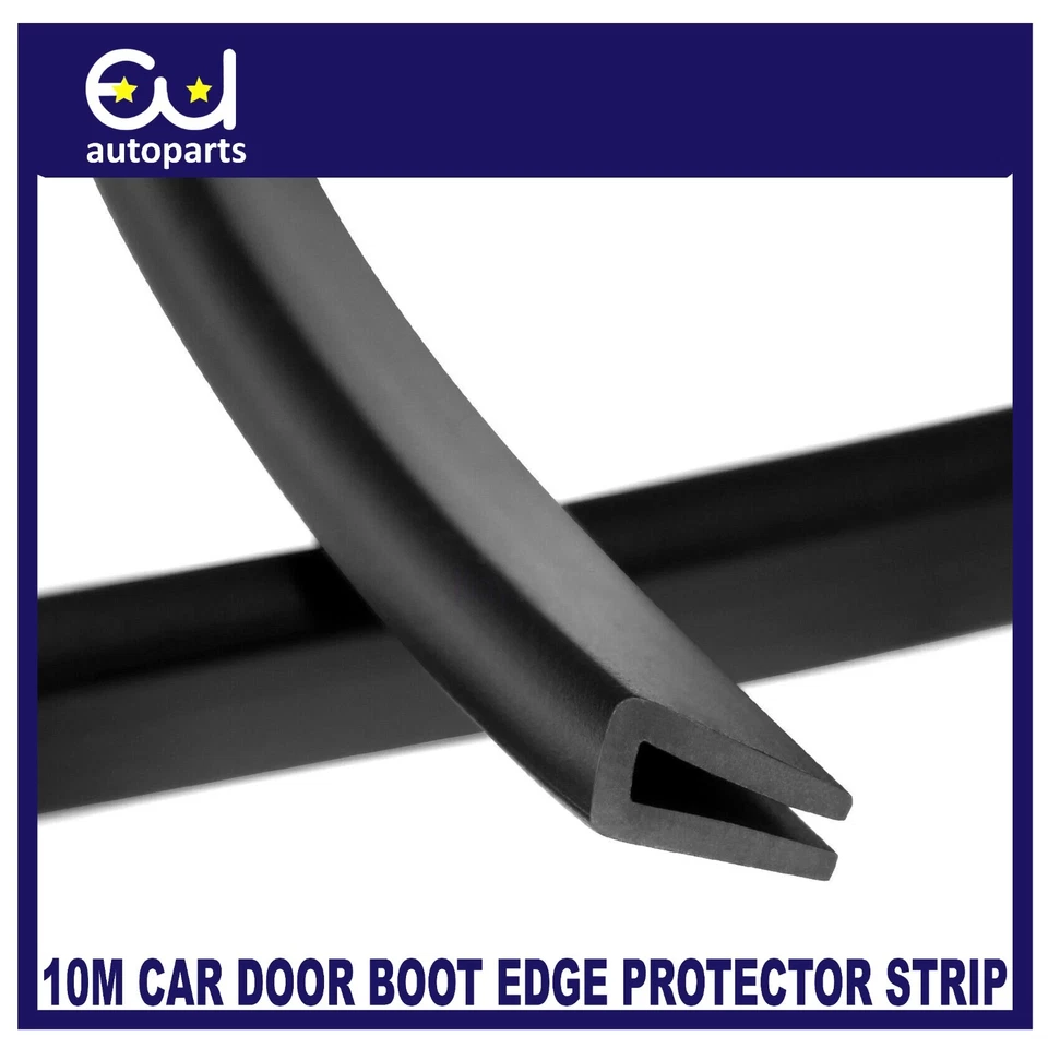 10M CAR DOOR BOOT EDGE PROTECTOR STRIP TRIM U SHAPE GUARD SEAL RUBBER BLACK UK - Image 2 of 4