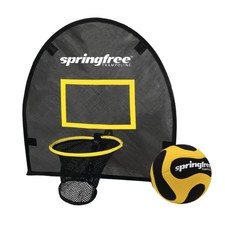 Springfree Trampoline Outdoor Jumping Basketball Game FlexrHoop, Black Open Box 