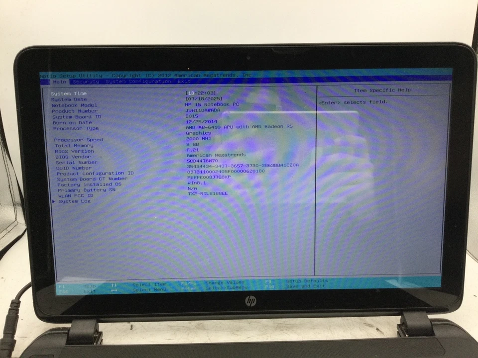 HP PAVILION 15 - BOOTS TO BIOS - INTEL I3 4005 - 4GB RAM - READ DESCRIPTION - BB - Image 2 of 4