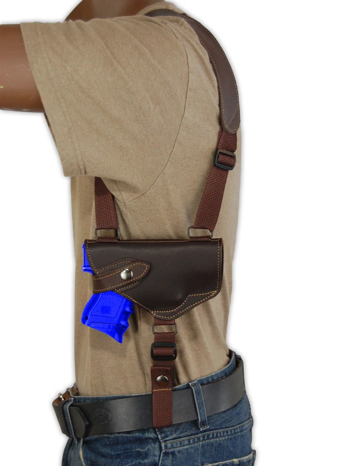 NEW Barsony Horizontal Brown Leather Shoulder Holster Steyr Walther Comp 9mm 40 - Image 2 of 4