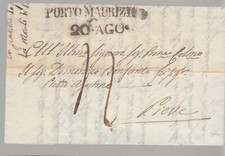 1839 LIGURIA PREFILATELICA PORTO MAURIZIO-PIEVE+12 c TASSA+lineare/datario-F185