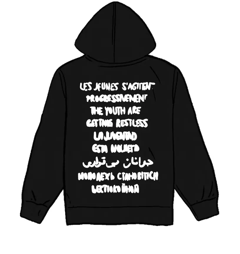 Sweat shirt à capuche jeunesse Supreme Restless noir (SS20SW34) taille Large