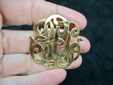Vintage- Universal Monogram Gold Tone Scarf Clip D