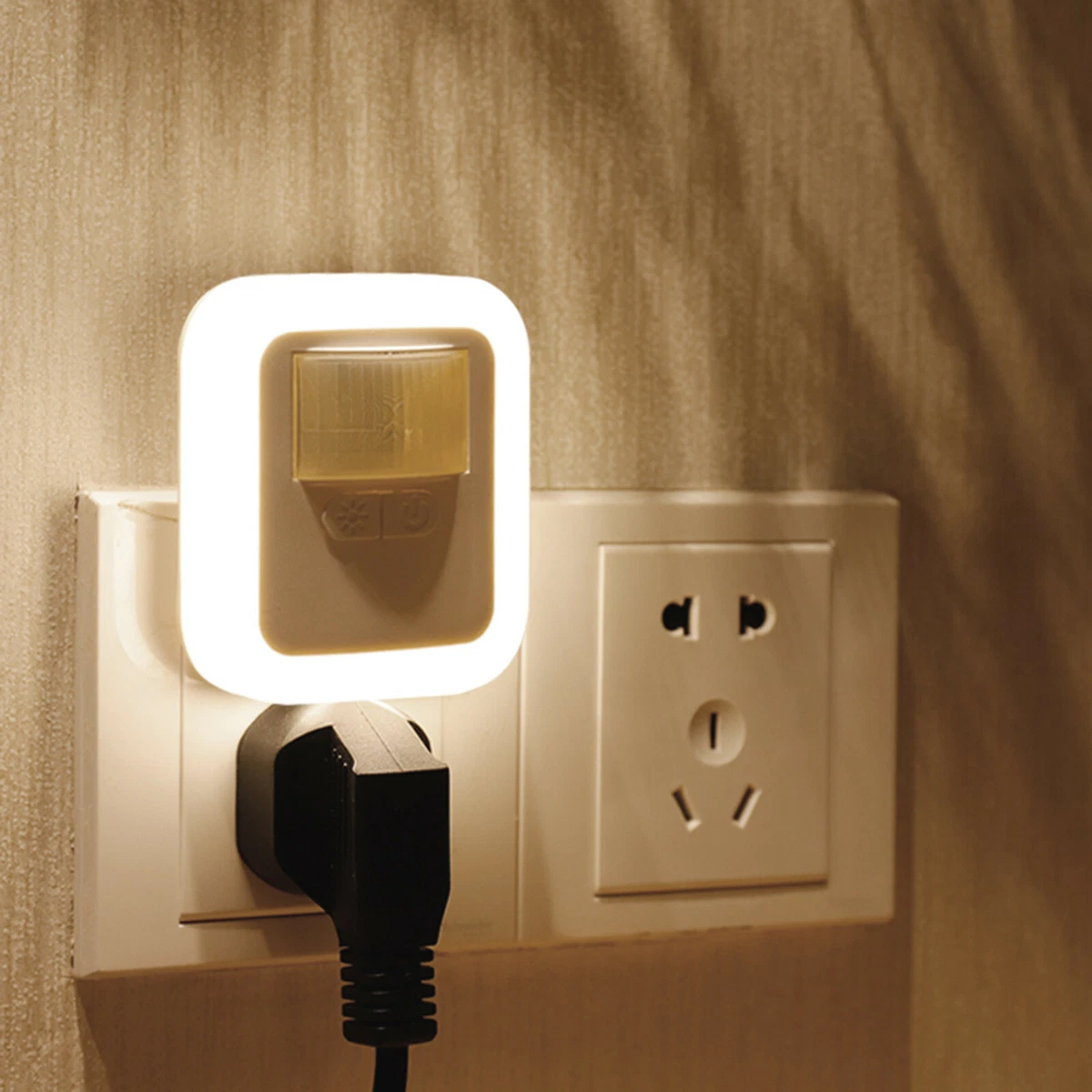 LED Plug in Motion Sensor Light Wall Night Lamp With Brightness