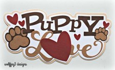 CRAFTECAFE DOG KID TITLE Premade paper piecing scrapbook die cut piece page 3D