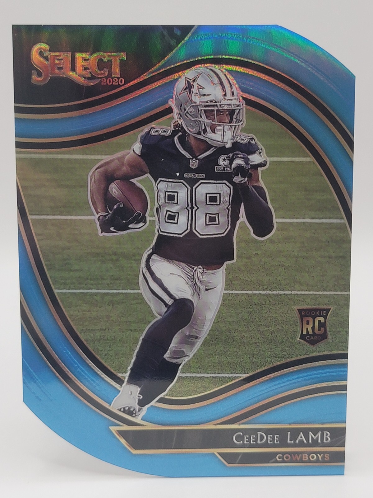 CeeDee Lamb 2020 Panini Select Die-Cut Blue Prizm RC #357