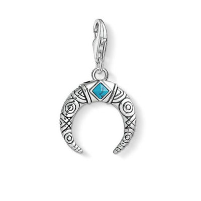 NEW Thomas Sabo Sterling Silver Maori Tiger's Tooth Charm Tailsman Blue Pattern 