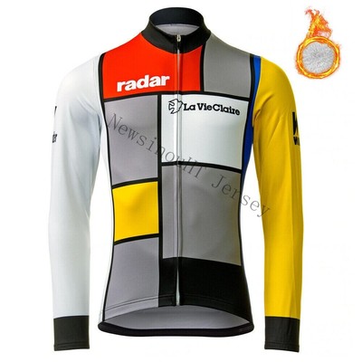 DE Radar Fleece Warm Fahrradtrikot Radtrikot Radfahren Langarm Fahrradbekleidung