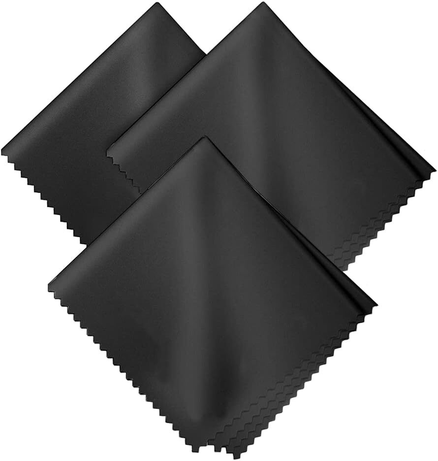 MMOBIEL 6 Pack Microfiber Cleaning Cloths Great for Eyeglass Lens Black