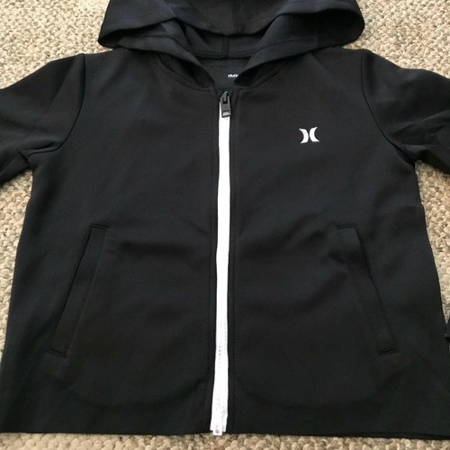 Hurley Youth Girls Size Small S Black Full Zip Hoodie Jacket Black/White - Picture 3 of 4