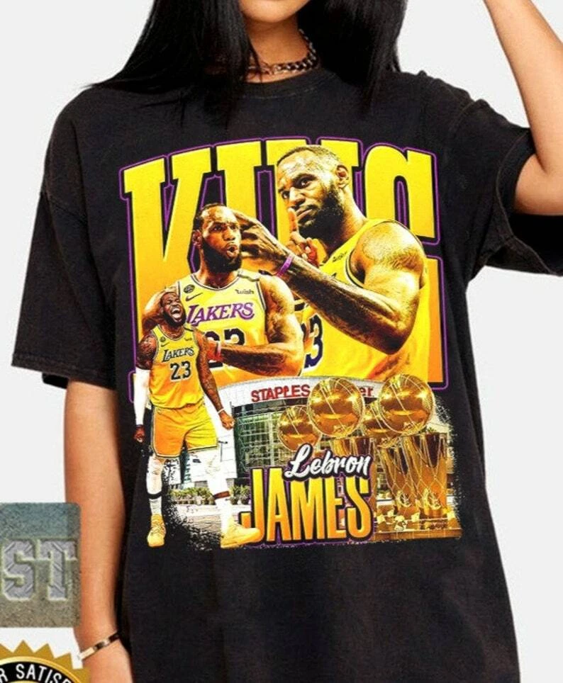 Lebron James Los Angeles Lakers shirt medium NBA Vintage Look Graphic Tee