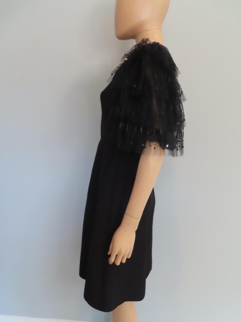 Valentino★素敵!Black/Sheer Tulle Short Sleeve A-Line Dress NWT Valentino Black/Sheer Tulle Short Sleeve A-Line Dress