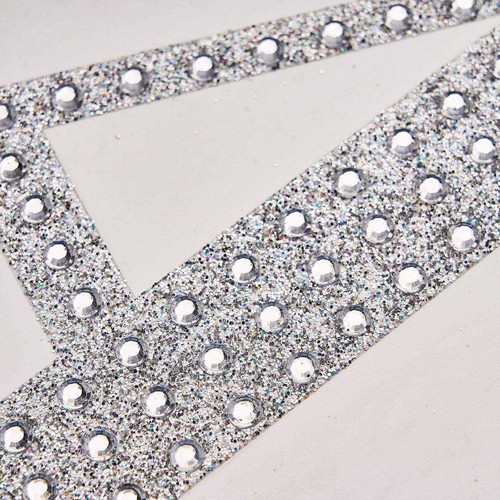 8" tall SILVER Letter D Self-Adhesive Rhinestones GEM STICKERS Wedding Supplies - Picture 8 of 8