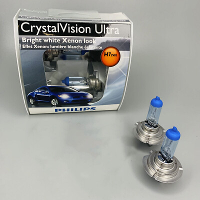 2PCS PHILIPS H7 CVS2 CrystalVision Ultra Upgraded Bright White Headlight Bulb