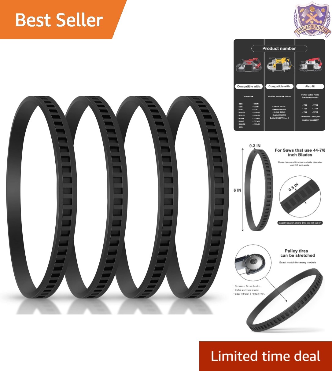 Tires 6 Inch Fit Portable Tools Efficient Replacement