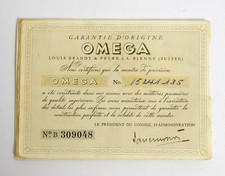 Omega antik Zertifikat 1957. Garantieheft. Vintage swiss watch Certificat.