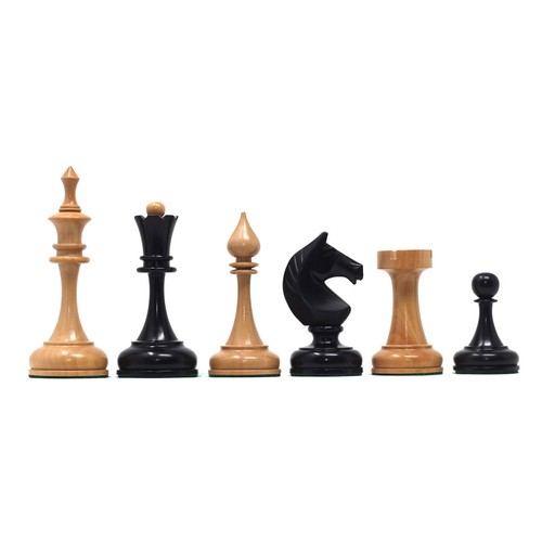 Soviet USSR 1970 Reproduced 4" Chess set in Ebonised and Natural Boxwood - Picture 4 of 24