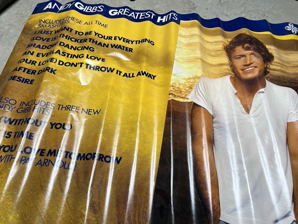 Andy Gibb Greatest Hits Poster Authentic And Rare Promo 1980 rso records 24x34 - Image 2 of 4