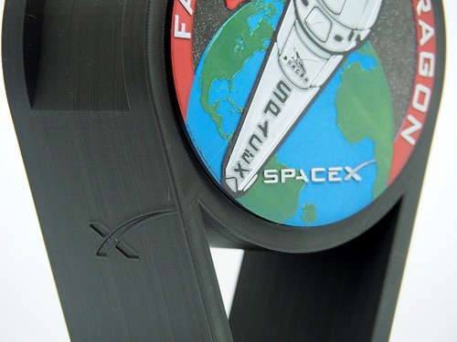 SpaceX - Personalized Black Headphone stand with OCISLY and Falcon 9 with Dragon - Picture 3 of 10