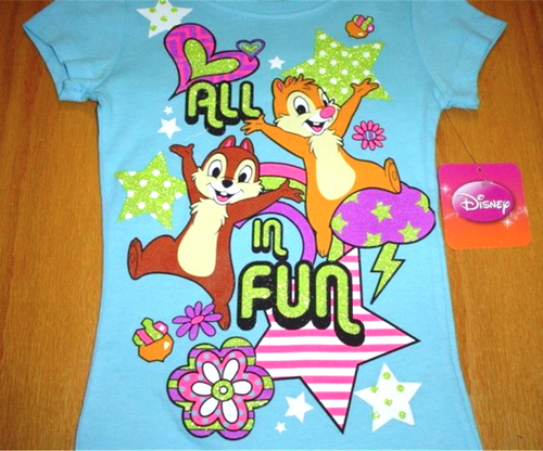 New WT Disney Chip and Dale Chipmunks Tunic T-Shirt Girls 4 /5 - Picture 2 of 4