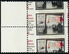 1433, Mint NH 8¢ - Very Dramatic Color Shift Error Pair - Stuart Katz