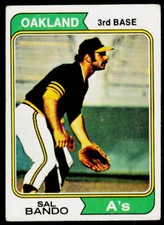 1974 Topps Sal Bando 103 Oakland Athletics