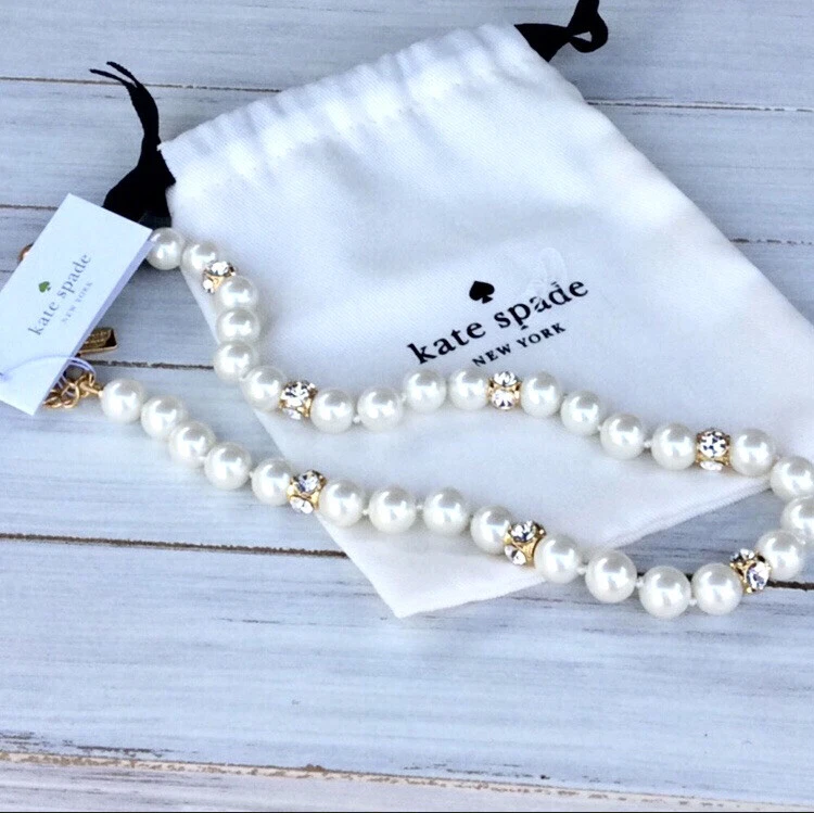 NWT Kate Spade Lady Marmalade Pearl Necklace MSRP 98 With Dust