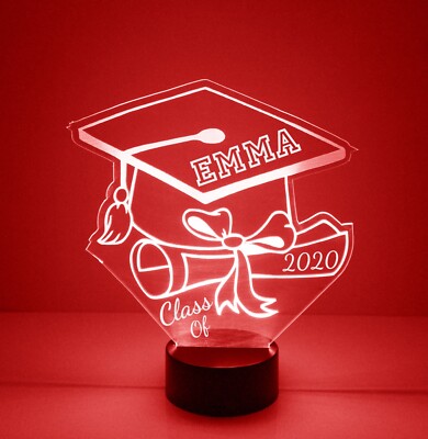 Graduation Cap, Personalized FREE, LED Night Light, Graduation Gift, With Remote