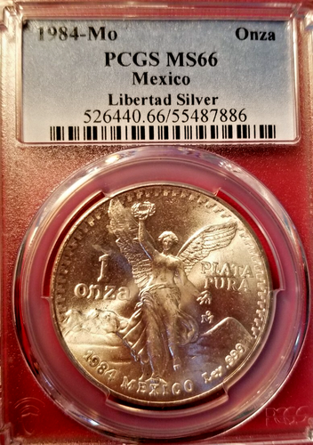 PCGS MS-66! MEXICO 1984-Mo LIBERTAD ONZA 1 OZ SILVER