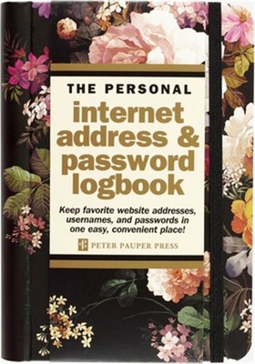 Midnight Floral Internet Address & Password Logbook (Address Book)