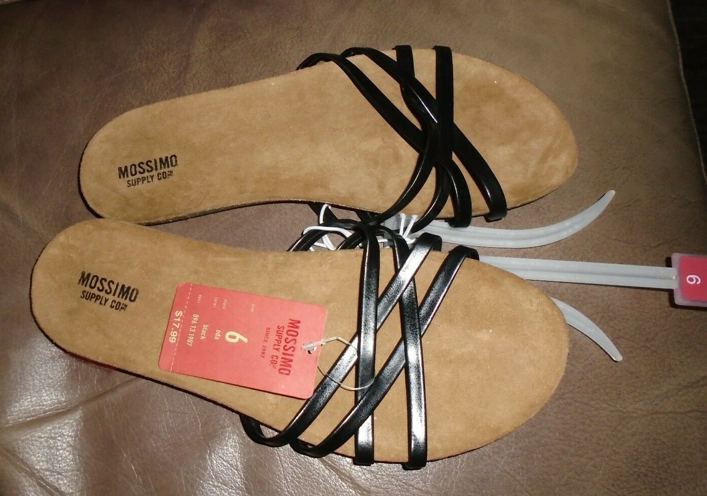 Mossimo Black Wedge Flip Flop Sandals Women's Size 6 Strappy Slip On NWT  490961319073 | eBay