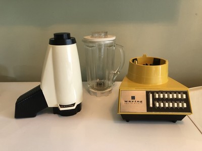 Vintage Waring Solid State 1970s Mustard 14 Speed Blender Bonus