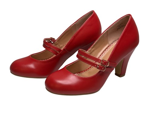 Rote Damenschuhe Pumps 3"-Absatz JOURNEE Collection Größe 7