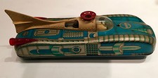 VINTAGE BATTERY OPERATED TIN SPACESHIP Floating BALL KIDS TOY