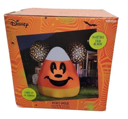 Disney Halloween Mickey Mouse Caramelo Maíz 9,5 pies Inflable Iluminado Nuevo 2023 - Imagen 1 de 3