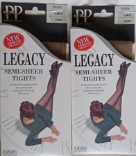 2 pairs of Pretty Polly Large Size Semi Sheer 20 Denier Legacy Tights in Fawn
