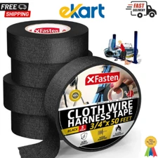 Xfasten Wire Harness Tape, 3/4-Inch X 50-Foot (5-Pack), High Temp Wiring Loom