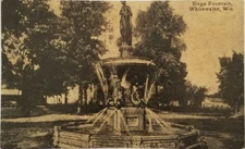 1909 Whitewater Wisconsin Birge Fountain postcard  a2-36
