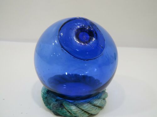 Vidrio Curio flotante azul maíz de 3,10 pulgadas de diámetro anterior a 1980 - (X37A) - Imagen 2 de 4