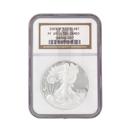 NGC PF69 Ultra Cameo 2003-W American Silver Eagle $1 Coin