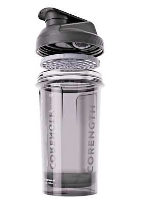 Corenth Glasähnlicher transparenter Classic Shaker 500ml mit Stapler Aufbewahrung - SCHWARZ