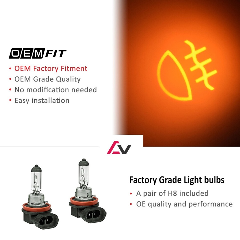 Pair Of Clear Fog Lights For BMW E39 5 Series (2001-2003) - Halogen, H8 Bulb, DOT/SAE