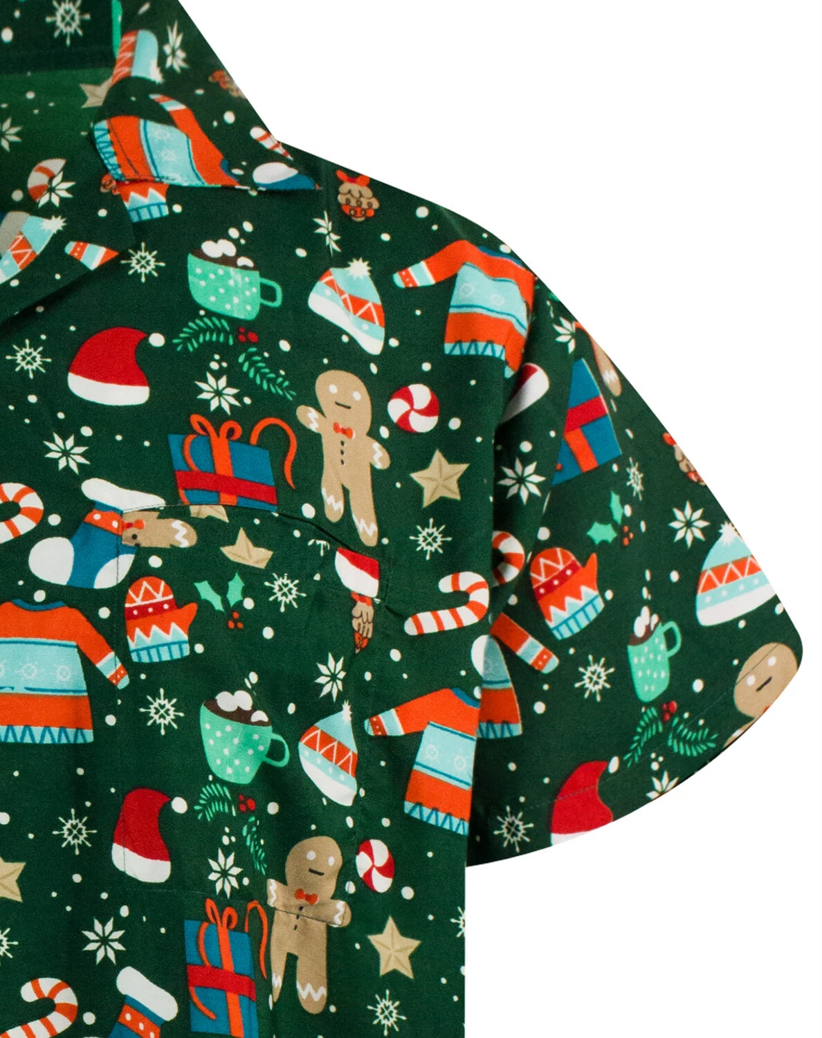 Funky Hawaiian Christmas Gingerbread Green Shirt
