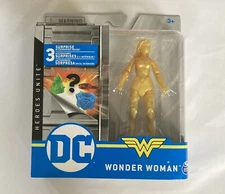 DC Spin Master Heroes Unite Wonder Woman Super Rare Gold 4” Action Figure