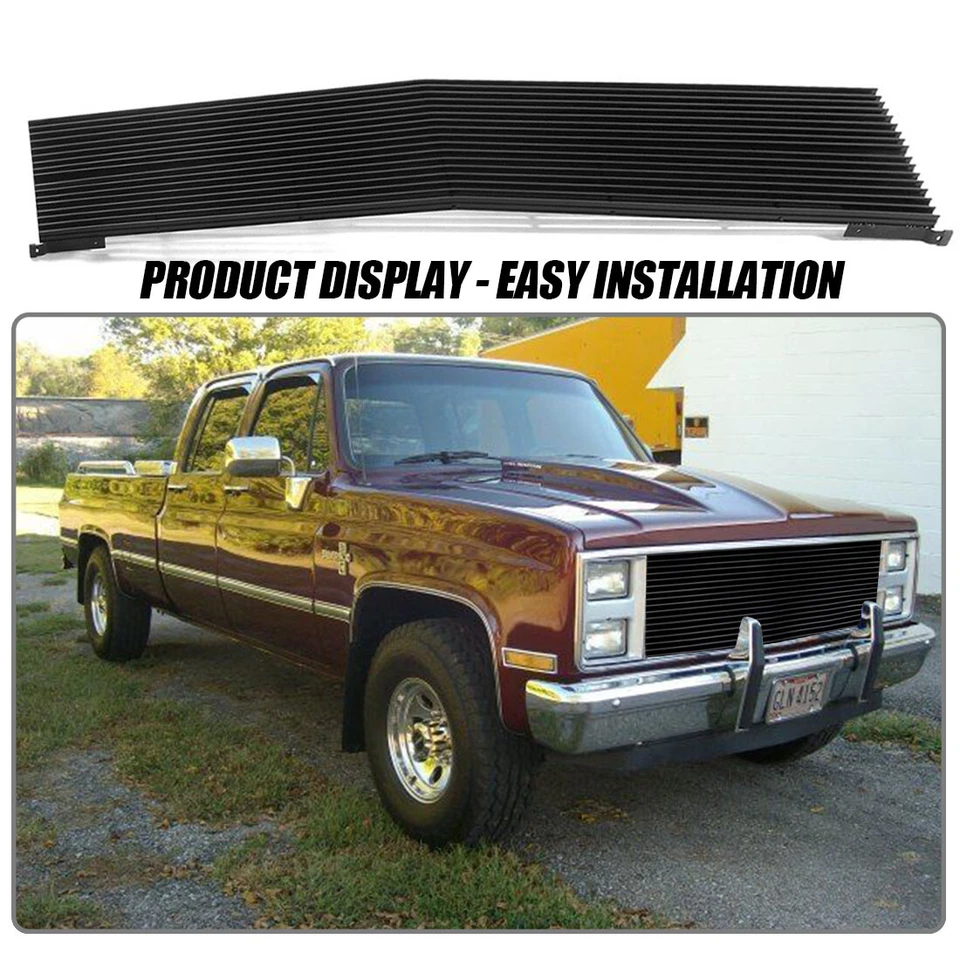 Fits 1981-1987 Chevy Blazer/C/K Pickup/GMC Front Billet Grille Black Grill - Изображение 3 из 4