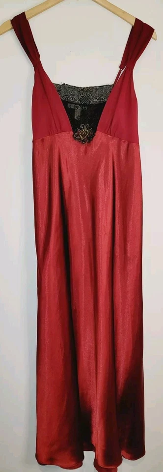 Flora Nikrooz Lencería Chemise L XL Encaje Largo Sedoso Satén Vestido Camisón Lote 2 Foto 2 de 4