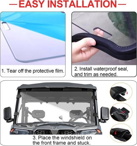 2021-2025 CFMOTO UForce 600 Front Windshield- Scratch Resistant - Picture 6 of 7