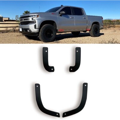 Full Set 4 Pieces For 19-25 Silverado 1500 2WD 4WD Mud Flap Guard Delete Cover